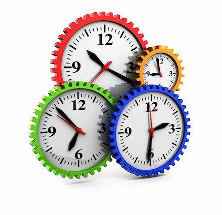 abstract 3d illustration of clocks gear wheels, over white background Foto de stock - Super Valor sin royalties y Suscripción, Código: 400-04372509