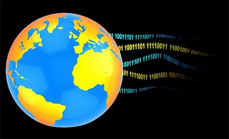 simsearch:400-04000799,k - abstract 3d illustration of earth with binary code, internet concept Foto de stock - Super Valor sin royalties y Suscripción, Código: 400-04372503