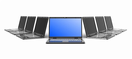 simsearch:400-04614196,k - 3d illustration of laptop computers with one selected Photographie de stock - Aubaine LD & Abonnement, Code: 400-04372538