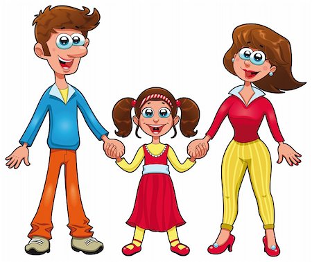 father cartoon - Human family. Cartoon and vector characters. Stock Photo - Budget Royalty-Free & Subscription, Code: 400-04372716
