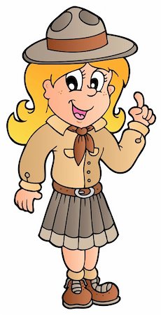 simsearch:400-08918506,k - Advising scout girl - vector illustration. Stock Photo - Budget Royalty-Free & Subscription, Code: 400-04372743