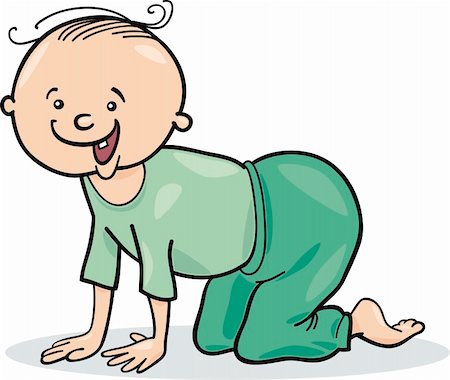illustration of baby boy crawling on all fours Stock Photo - Budget Royalty-Free & Subscription, Code: 400-04372817