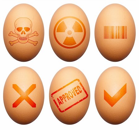 Six isolated eggs with symbols Stock Photo - Budget Royalty-Free & Subscription, Code: 400-04373062