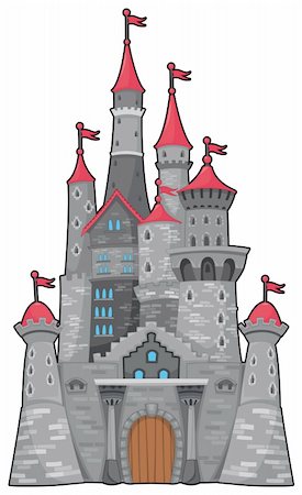 Medieval and fantasy castle. Cartoon vector isolated object Stock Photo - Budget Royalty-Free & Subscription, Code: 400-04373089