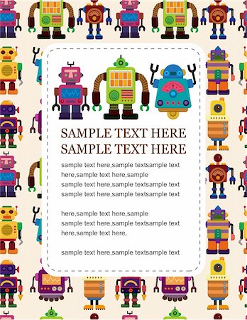 robotic - cartoon robot card Stock Photo - Budget Royalty-Free & Subscription, Code: 400-04373216