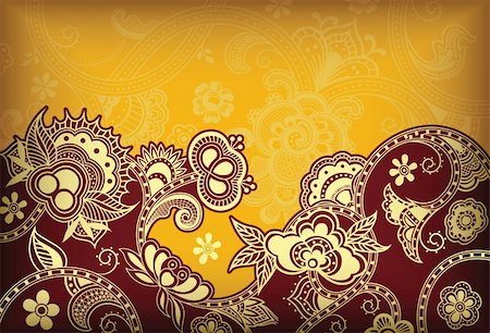 Illustration of abstract floral in asia style. Photographie de stock - Aubaine LD & Abonnement, Code: 400-04373533