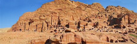 siq gorge - Panorama Caves in lost city of world wonder Petra, Jordan Stock Photo - Budget Royalty-Free & Subscription, Code: 400-04373558
