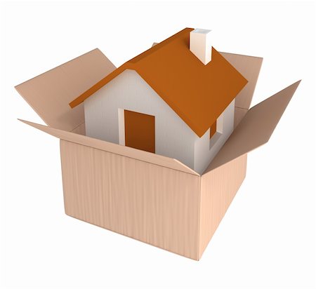 simsearch:400-07420953,k - House in cardboard container Stock Photo - Budget Royalty-Free & Subscription, Code: 400-04373953