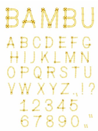 simsearch:400-04374500,k - vector bamboo wood abc alphabet isolated on white Stock Photo - Budget Royalty-Free & Subscription, Code: 400-04384107
