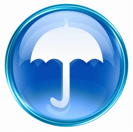 simsearch:400-07628509,k - Umbrella icon blue, isolated on white background Foto de stock - Royalty-Free Super Valor e Assinatura, Número: 400-04384356