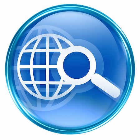 search and magnifier icon blue, isolated on white background. Stock Photo - Budget Royalty-Free & Subscription, Code: 400-04384351