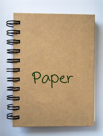 Brown recycle paper cover note book on white Fotografie stock - Microstock e Abbonamento, Codice: 400-04384451