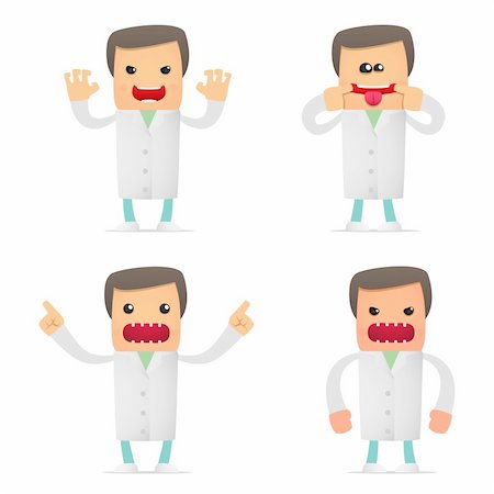 set of funny cartoon doctor in various poses for use in presentations, etc. Stock Photo - Budget Royalty-Free & Subscription, Code: 400-04384836