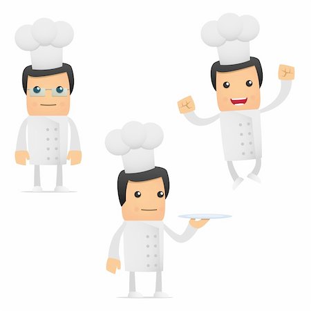 positive attitude cartoon - set of funny cartoon chef in various poses for use in presentations, etc. Stock Photo - Budget Royalty-Free & Subscription, Code: 400-04384868