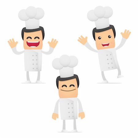 positive attitude cartoon - set of funny cartoon chef in various poses for use in presentations, etc. Stock Photo - Budget Royalty-Free & Subscription, Code: 400-04384876