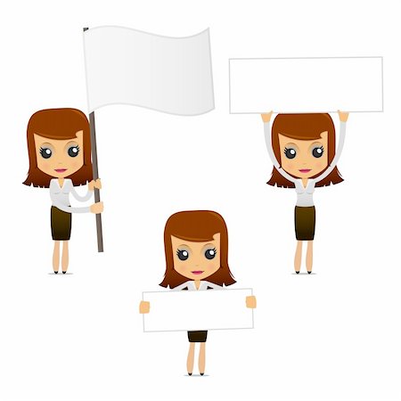 simsearch:400-04204809,k - set of funny cartoon businesswoman in various poses for use in presentations, etc. Stock Photo - Budget Royalty-Free & Subscription, Code: 400-04384897