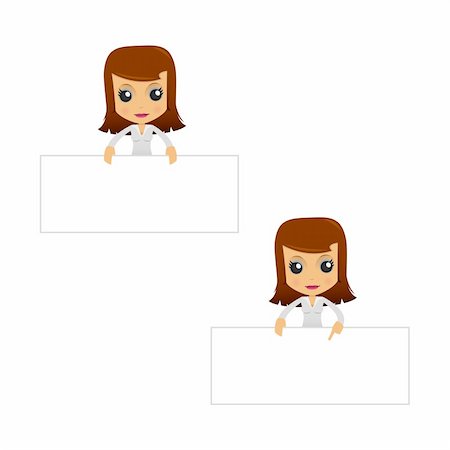 set of funny cartoon businesswoman in various poses for use in presentations, etc. Stock Photo - Budget Royalty-Free & Subscription, Code: 400-04384898