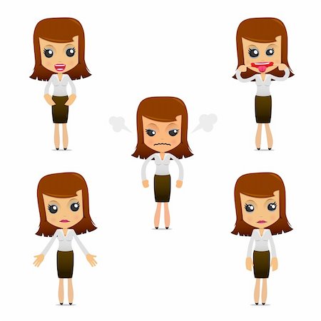 set of funny cartoon businesswoman in various poses for use in presentations, etc. Stock Photo - Budget Royalty-Free & Subscription, Code: 400-04384893