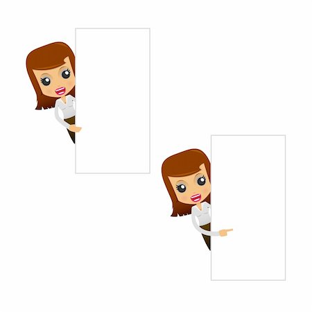 simsearch:400-04204809,k - set of funny cartoon businesswoman in various poses for use in presentations, etc. Stock Photo - Budget Royalty-Free & Subscription, Code: 400-04384900