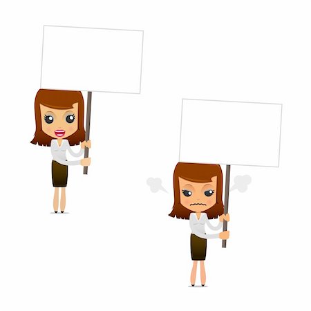 simsearch:400-04204809,k - set of funny cartoon businesswoman in various poses for use in presentations, etc. Stock Photo - Budget Royalty-Free & Subscription, Code: 400-04384901