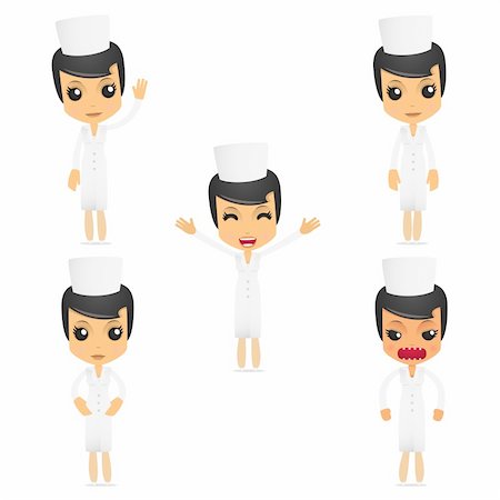 simsearch:400-04618768,k - set of funny cartoon nurse in various poses for use in presentations, etc. Stock Photo - Budget Royalty-Free & Subscription, Code: 400-04385119