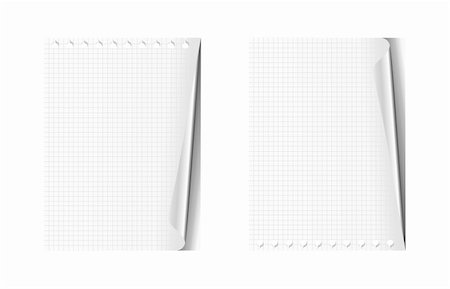 paper torn curl - Image of vector notepads isolated on white background Foto de stock - Super Valor sin royalties y Suscripción, Código: 400-04385149