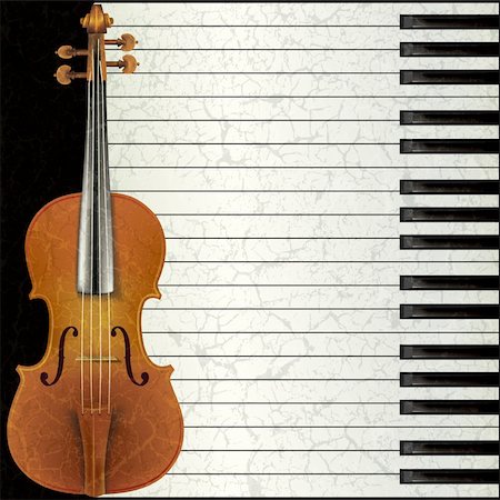 abstract music background with violin and piano Stock Photo - Budget Royalty-Free & Subscription, Code: 400-04385181