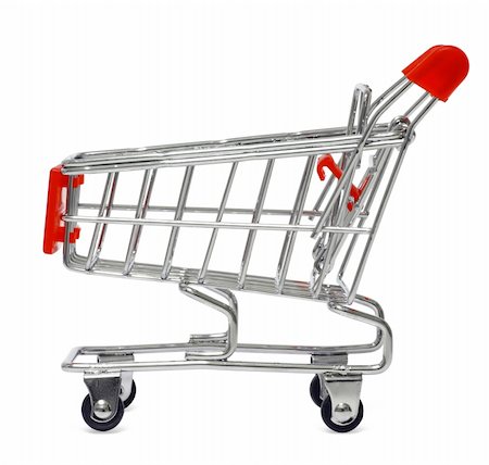 empty shopping cart - isolated shopping cart on white with clipping path Photographie de stock - Aubaine LD & Abonnement, Code: 400-04385288