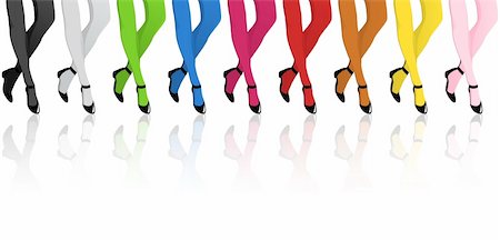simsearch:400-05349099,k - Vector - Girls Legs with Colorful Stockings Fotografie stock - Microstock e Abbonamento, Codice: 400-04385434