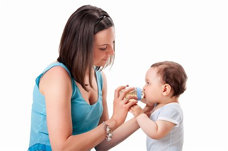 simsearch:400-04535025,k - picture of happy mother with baby over white Stock Photo - Budget Royalty-Free & Subscription, Code: 400-04385431