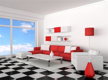 simsearch:400-08575434,k - Interior of the modern room, white wall Foto de stock - Royalty-Free Super Valor e Assinatura, Número: 400-04385450