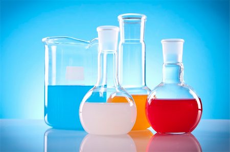 Simple Chemistry Equipment, flasks with fluids and more! Stock Photo - Budget Royalty-Free & Subscription, Code: 400-04385769