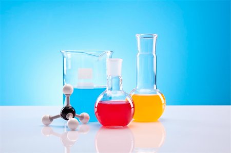 Simple Chemistry Equipment, flasks with fluids and more! Stock Photo - Budget Royalty-Free & Subscription, Code: 400-04385776