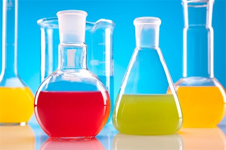 Simple Chemistry Equipment, flasks with fluids and more! Stock Photo - Budget Royalty-Free & Subscription, Code: 400-04385771