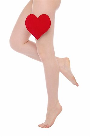 simsearch:400-04308604,k - female legs with red heart isolated on white Stock Photo - Budget Royalty-Free & Subscription, Code: 400-04385840