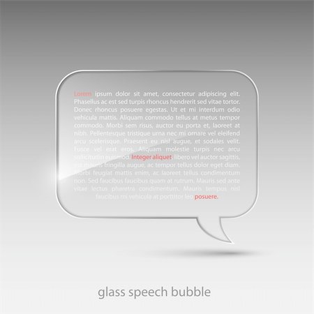 simsearch:400-04819459,k - Glass speech bubble.Vector illustration. Photographie de stock - Aubaine LD & Abonnement, Code: 400-04385924