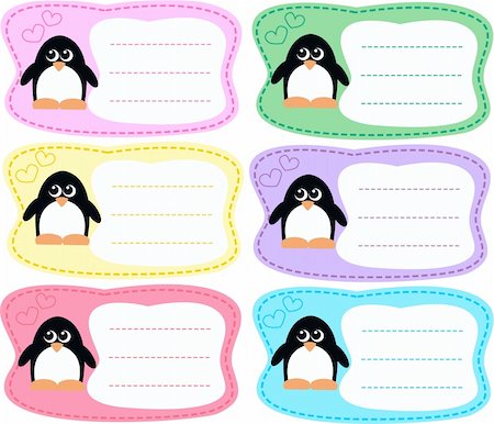 simsearch:400-05364042,k - book plates with penguin pattern Stock Photo - Budget Royalty-Free & Subscription, Code: 400-04385966