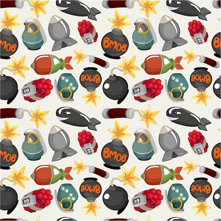 die toon - cartoon bomb seamless pattern Stock Photo - Budget Royalty-Free & Subscription, Code: 400-04386248