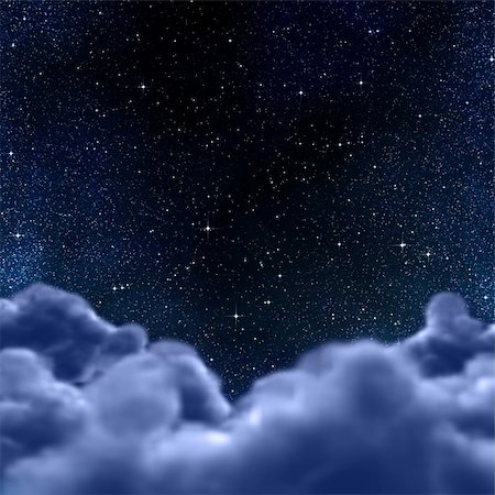 looking out to the stars in space or night sky through the clouds Fotografie stock - Microstock e Abbonamento, Codice: 400-04386264