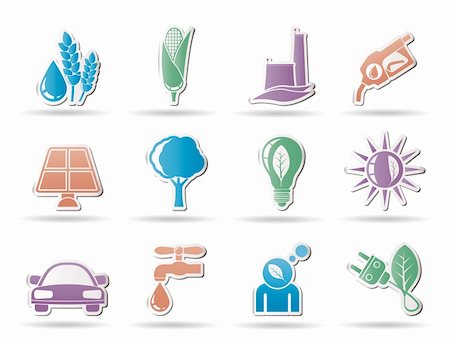 simsearch:400-05073128,k - Ecology, environment and nature icons - vector illustration Foto de stock - Royalty-Free Super Valor e Assinatura, Número: 400-04386432
