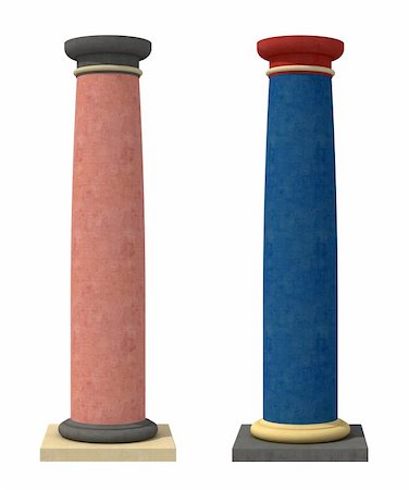 designs for decoration of pillars - Classical columns with colored stucco - rendering - Foto de stock - Super Valor sin royalties y Suscripción, Código: 400-04386605