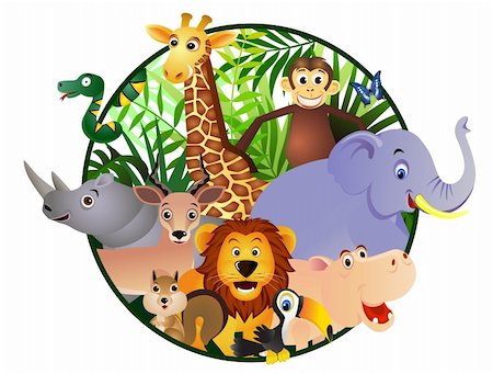 Wild animal cartoon Photographie de stock - Aubaine LD & Abonnement, Code: 400-04386989