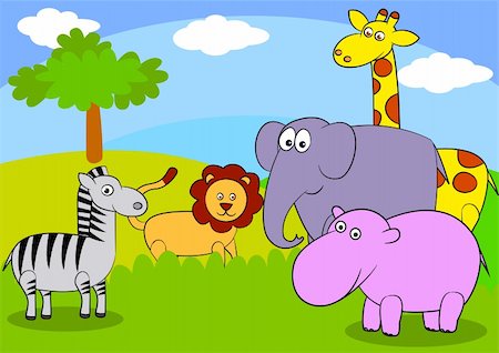 simsearch:400-04394093,k - vector illustration of animal cartoon Stock Photo - Budget Royalty-Free & Subscription, Code: 400-04386990