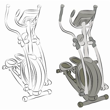 simsearch:400-07627460,k - An image of a elliptical machine line drawing. Photographie de stock - Aubaine LD & Abonnement, Code: 400-04387721