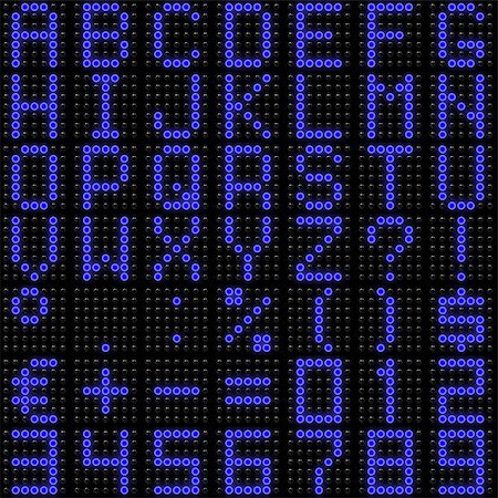 simsearch:400-06083987,k - 3D dot-matrix font with reflection. Image generated in 3D application. Foto de stock - Super Valor sin royalties y Suscripción, Código: 400-04387760