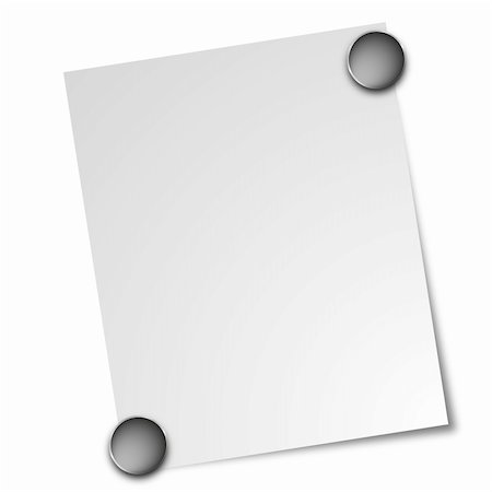 design whiteboard - sheet of paper fixed with magnets Stock Photo - Budget Royalty-Free & Subscription, Code: 400-04388402