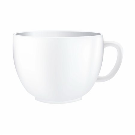 empty tea cups - White Cup, Isolated On White Background, Vector Illustration Stock Photo - Budget Royalty-Free & Subscription, Code: 400-04388515