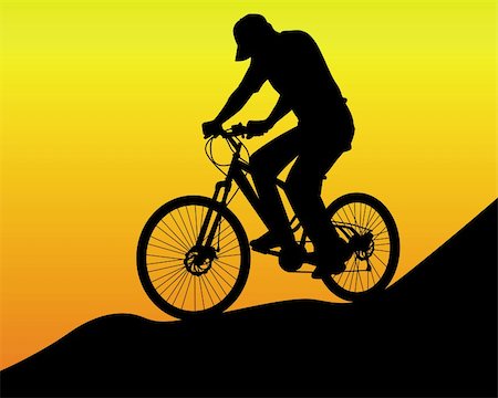 bicyclist on an orange background Stock Photo - Budget Royalty-Free & Subscription, Code: 400-04388635