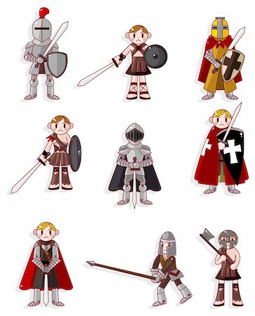 royal guard helmets - cartoon knight icon Stock Photo - Budget Royalty-Free & Subscription, Code: 400-04388683