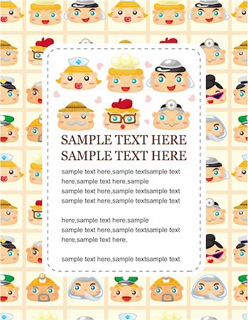 police cartoon characters - cartoon people face seamless pattern Stock Photo - Budget Royalty-Free & Subscription, Code: 400-04388690